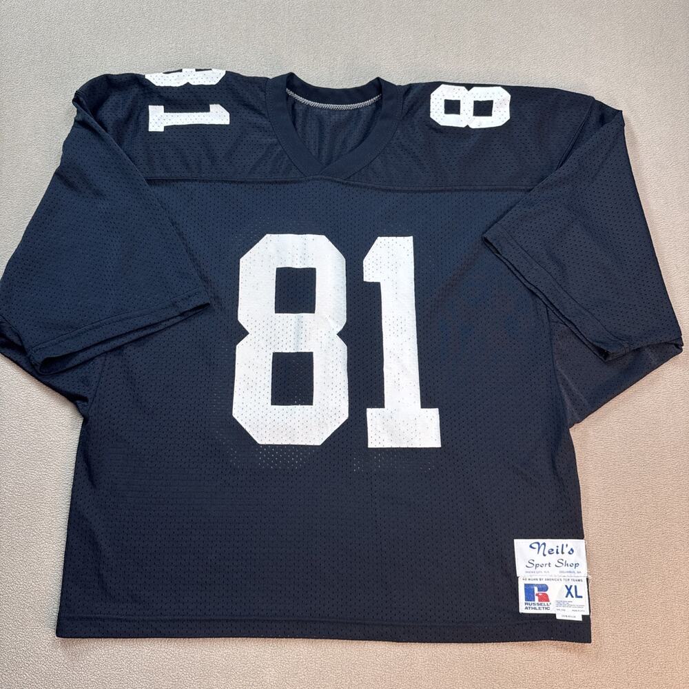 Vintage Russell Athletic Football Jersey #81 XL Black Made USA Neil's Sport Shop